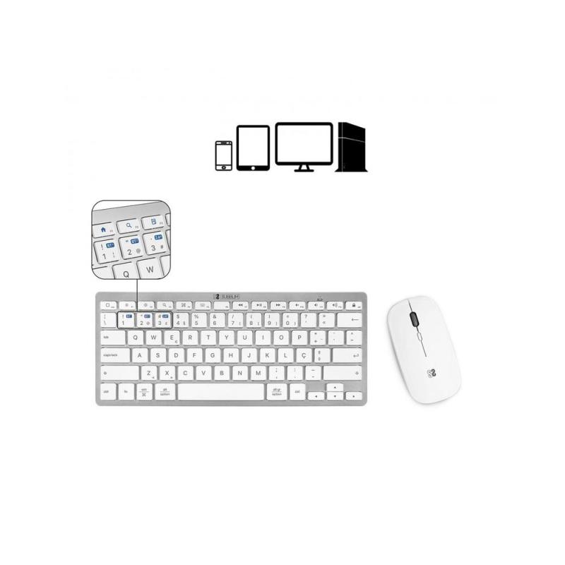 Teclado + raton subblim combo plata portugues