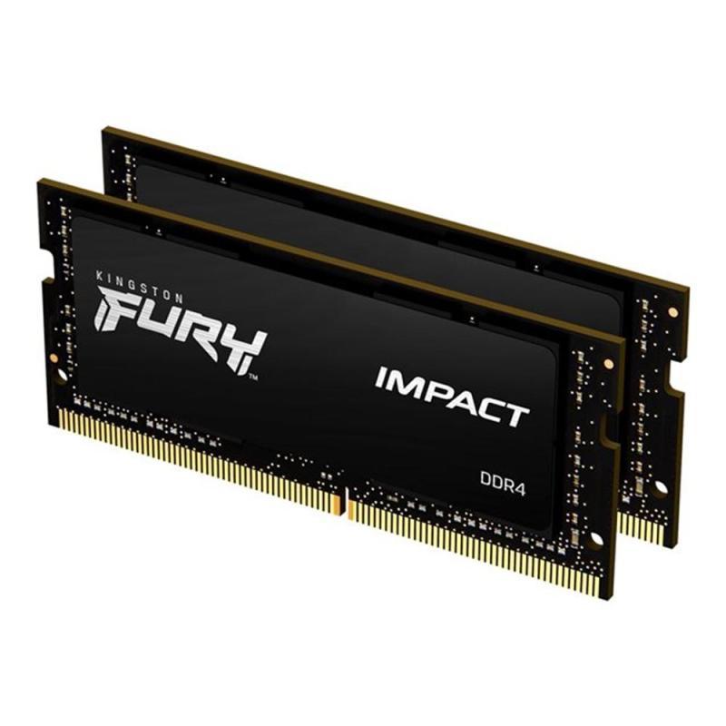Memoria ram ddr4 64gb 2x32gb kingston - 3200mhz - pc4 - 25600 - fury impact - cl20 - 1.2v - sodimm