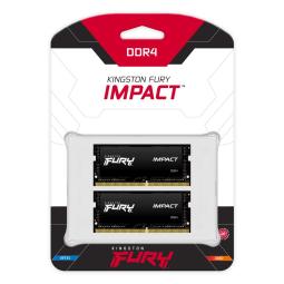 Memoria ram ddr4 64gb 2x32gb kingston - 3200mhz - pc4 - 25600 - fury impact - cl20 - 1.2v - sodimm