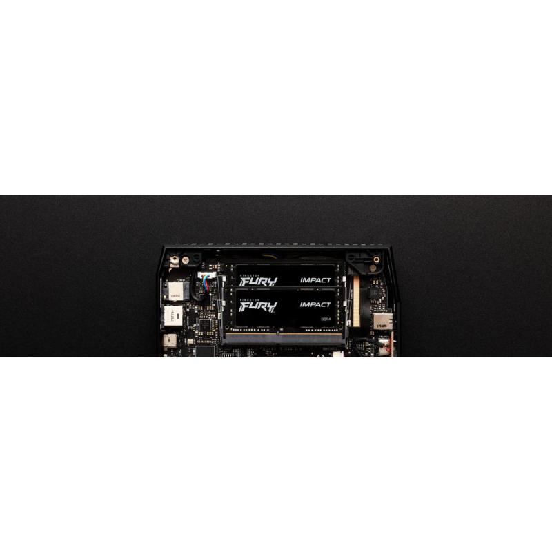 Memoria ram ddr4 64gb 2x32gb kingston - 3200mhz - pc4 - 25600 - fury impact - cl20 - 1.2v - sodimm