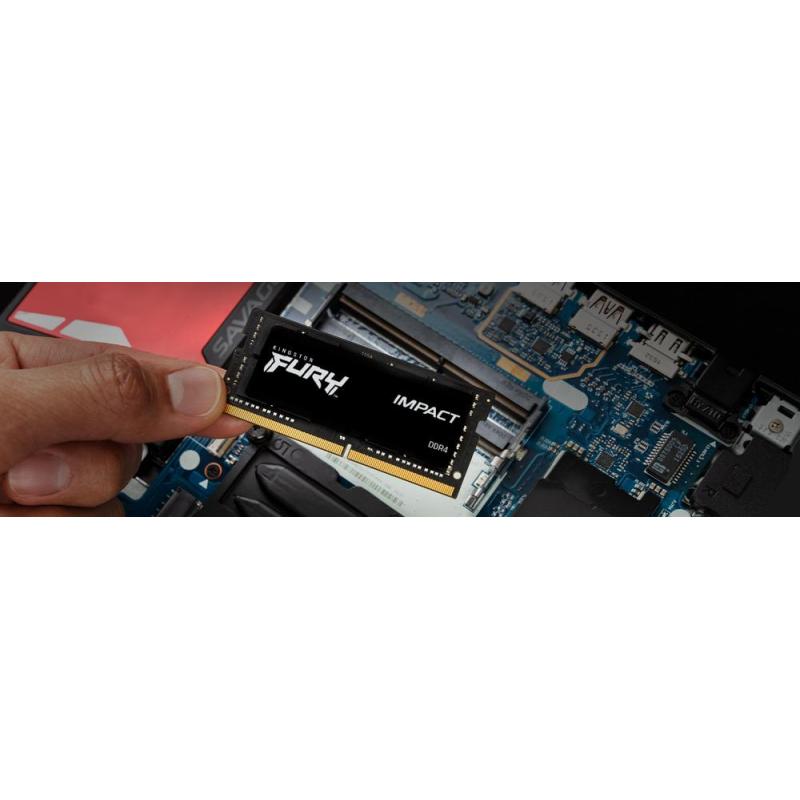 Memoria ram ddr4 64gb 2x32gb kingston - 3200mhz - pc4 - 25600 - fury impact - cl20 - 1.2v - sodimm