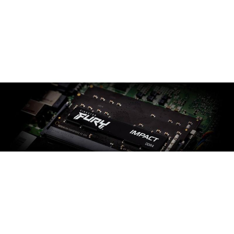 Memoria ram ddr4 64gb 2x32gb kingston - 3200mhz - pc4 - 25600 - fury impact - cl20 - 1.2v - sodimm