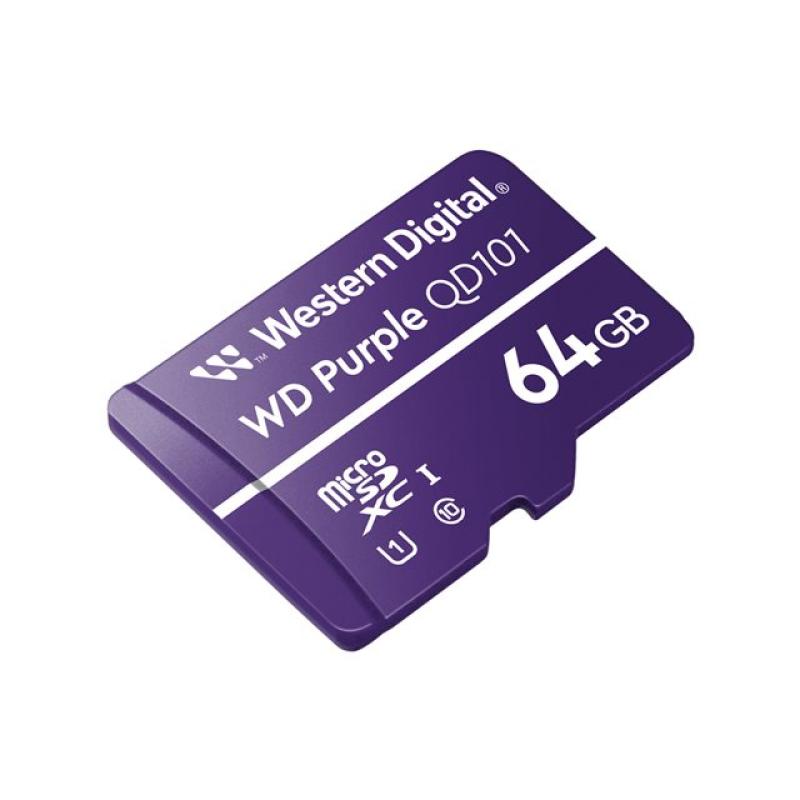 Tarjeta de memoria micro sdxc wd western digital purple sc qd101 64gb uhs - i cl10