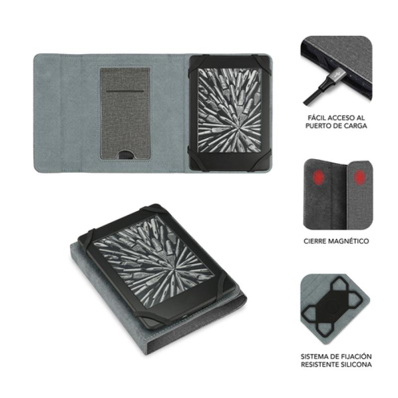 Funda subblim clever ebook case 6 pulgadas stand case gris
