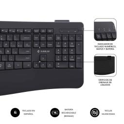 Teclado + raton subblim combo dual office prowave negro