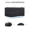 Teclado + raton subblim combo dual office prowave negro