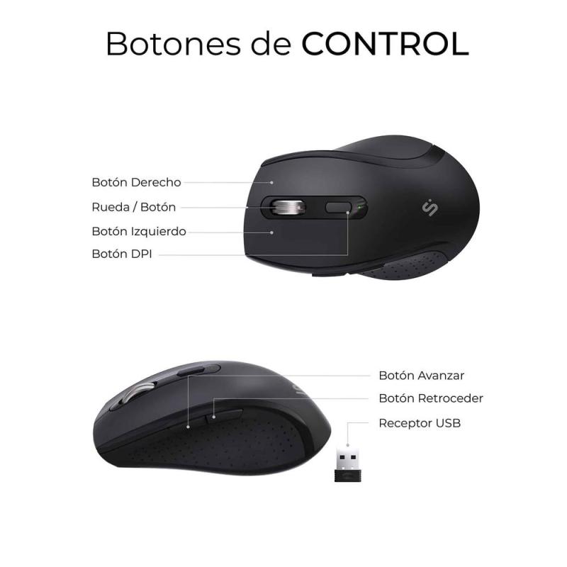 Teclado + raton subblim combo dual office prowave negro