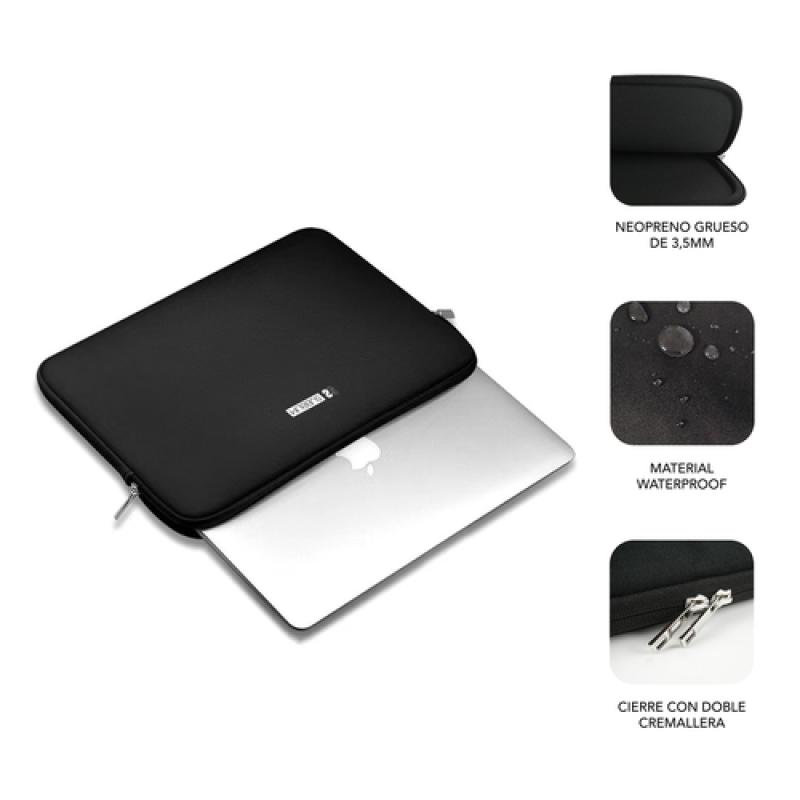 Funda subblim business laptop sleeve neoprene v2 para portatil 14 pulgadas negra