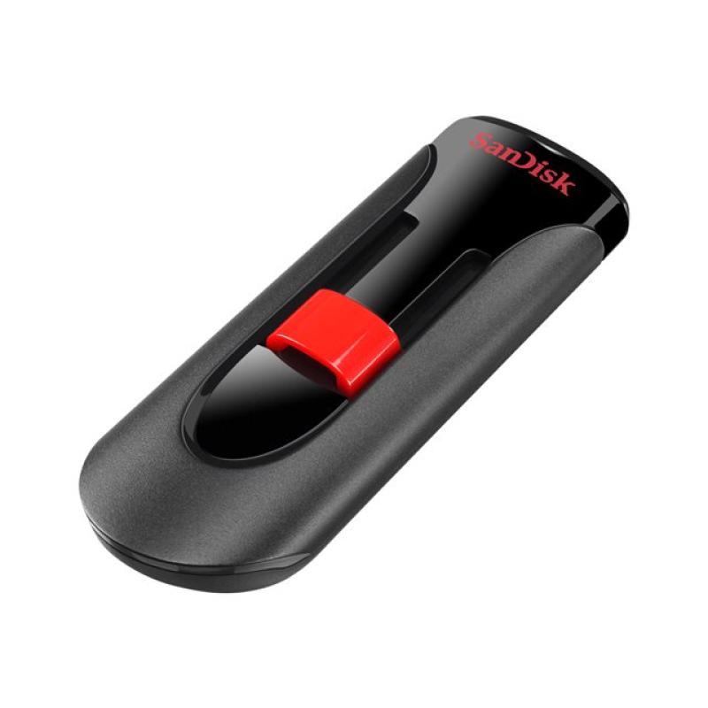 Memoria usb 2.0 sandisk 32gb cruzer glide negro - rojo