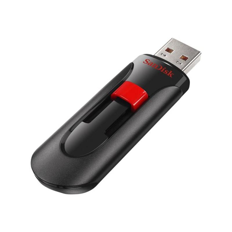 Memoria usb 2.0 sandisk 32gb cruzer glide negro - rojo