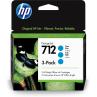 Pack 3 cartuchos hp 712 designjet t200 - t600 cian
