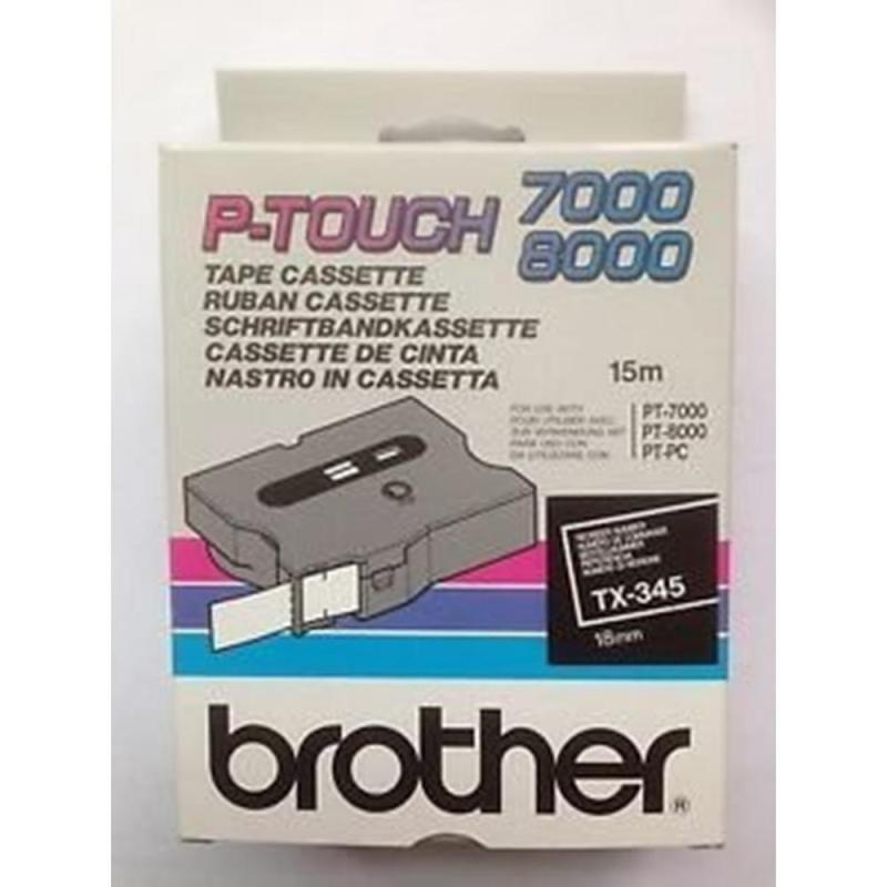 Cinta laminada brother tx345 18mm x 15m