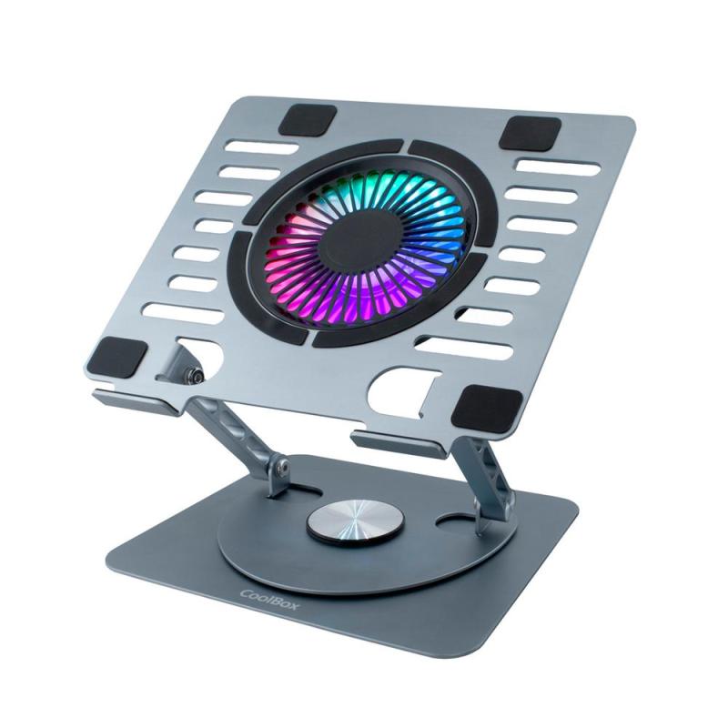 Soporte - base refrigeracion para portatil coolbox coolair 1vrgb ajustable haste 17 pulgadas