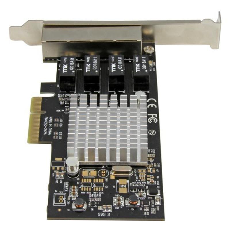 Tarjeta red startech ethernet gigabit 1000 4 port rj45 pcie