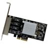 Tarjeta red startech ethernet gigabit 1000 4 port rj45 pcie