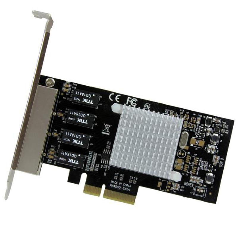 Tarjeta red startech ethernet gigabit 1000 4 port rj45 pcie