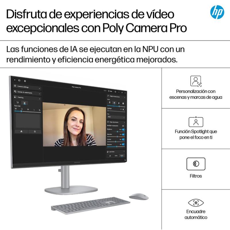 Ordenador all in one hp 27 - cs1008ns u5 - 266v - 16gb - ssd 1tb - 27 pulgadas fhd - w11h