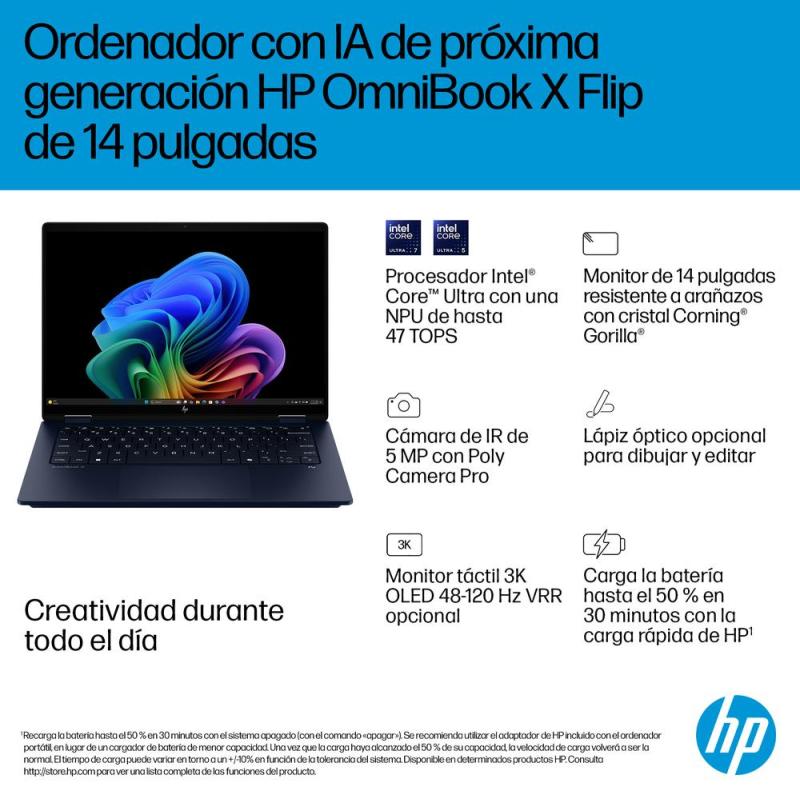 Portatil hp 14 - fm0010ns u7 - 258v 32gb ssd 1tb 14 pulgadas