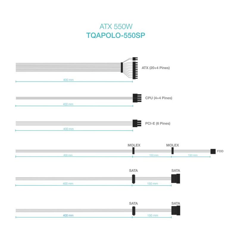 Fuente alimentacion tooq tqapolo - 550sp atx 550w