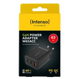 Cargador de pared intenso gan w65acc 2x usb tipo c 1x usb tipo a negro
