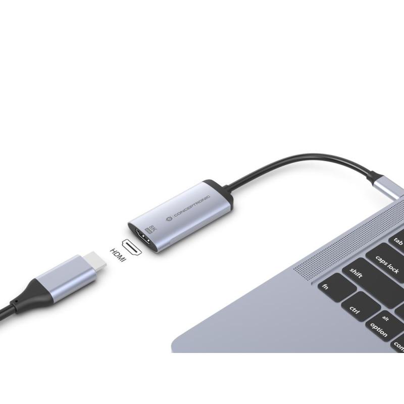 Adaptador usb tipo c a hdmi 8k conceptronic 8k 15cm - macho - hembra