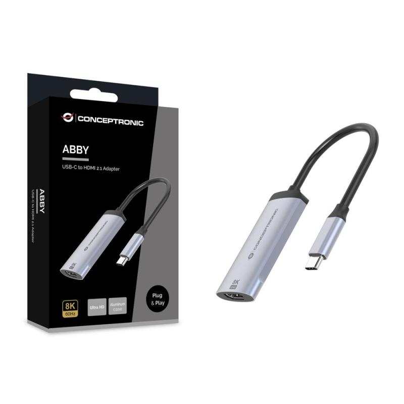 Adaptador usb tipo c a hdmi 8k conceptronic 8k 15cm - macho - hembra