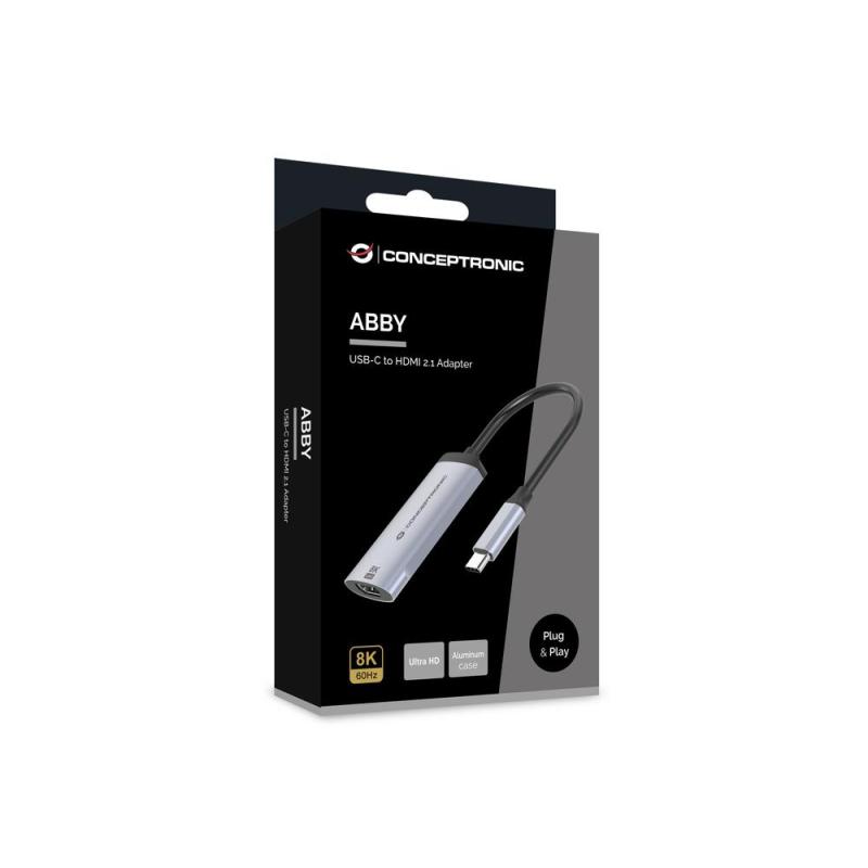 Adaptador usb tipo c a hdmi 8k conceptronic 8k 15cm - macho - hembra