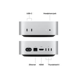 Ordenador apple mac mini silver m4 chip m4 10c 24gb ssd 512gb