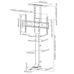 Soporte de suelo motorizado equip vesa hasta 65 pulgadas 600x400mm max 50kg