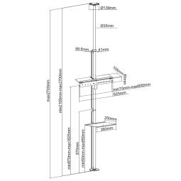Soporte de suelo motorizado equip vesa hasta 65 pulgadas 600x400mm max 50kg