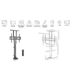 Soporte de suelo motorizado equip vesa hasta 65 pulgadas 600x400mm max 50kg