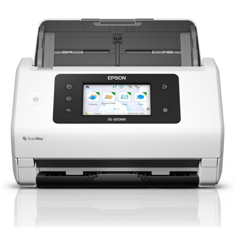 Escaner documental epson worforce ds - 800wn a4 - 50ppm - usb - red - wifi