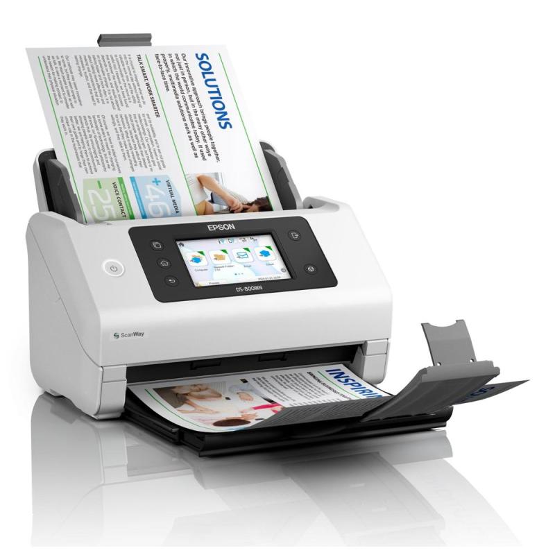 Escaner documental epson worforce ds - 800wn a4 - 50ppm - usb - red - wifi