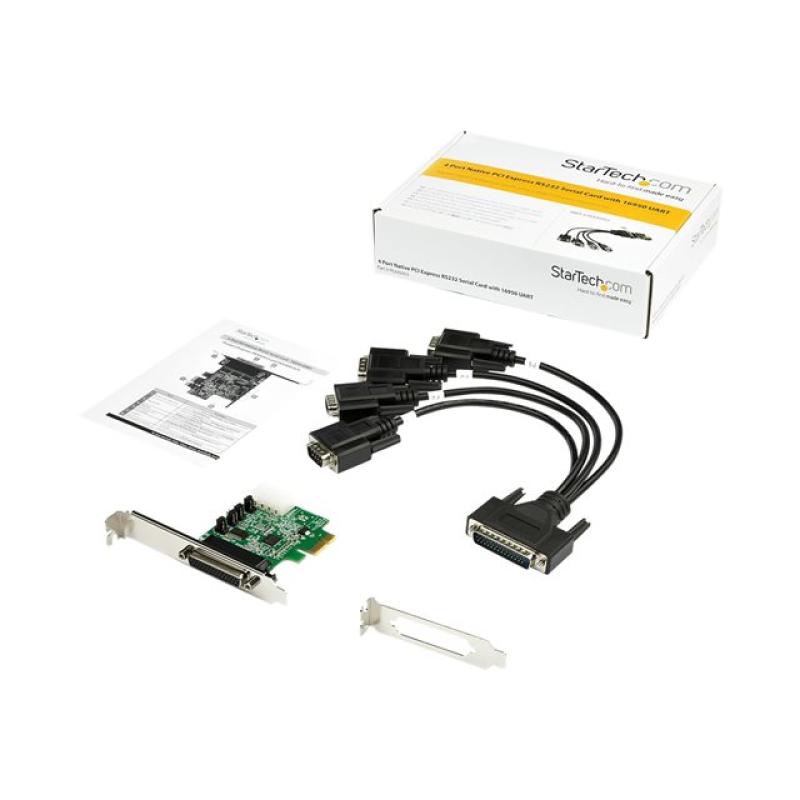 Tarjeta de red startech pex4s953 4x rs232 serie