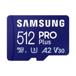 Tarjeta micro sd samsung microsdxc pro plus 512gb clase 10 + adaptador sd