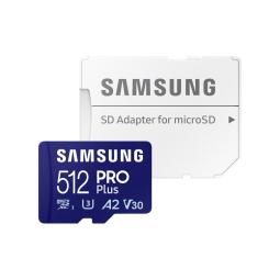 Tarjeta micro sd samsung microsdxc pro plus 512gb clase 10 + adaptador sd