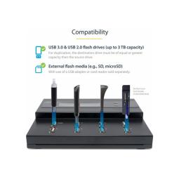 Duplicador clonador de memoria usb startech 8x usb 2.0