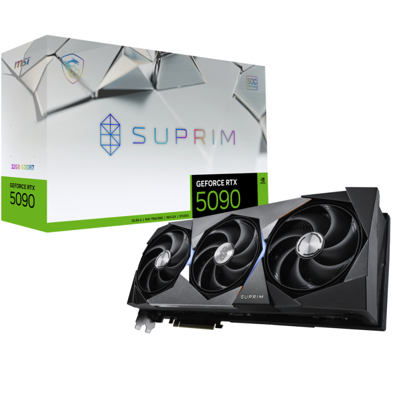 Tarjeta grafica msi rtx 5090 suprim soc 32gb gddr7 - 3x dp - 1x hdmi pci express 5.0