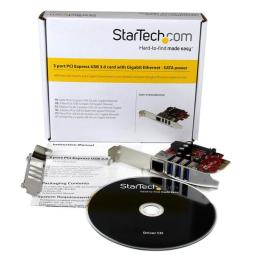 Tarjeta de red startech pexusb3s3ge 1x rj45 3x usb 3.0