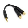 Cable mini jack 3.5mm startech 0.15m - macho - hembra - negro