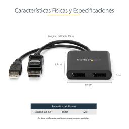 Splitter displatport startech mstdp122dp