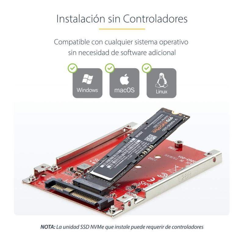 Adaptador m.2 a 2.5 pulgadas startech 1m25 - u3 - m2 - adapter