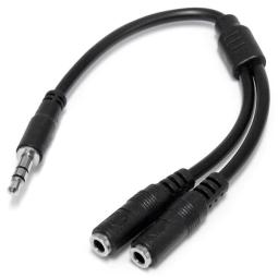 Cable jack 3.5mm startech 0.20m - macho - hembra - negro