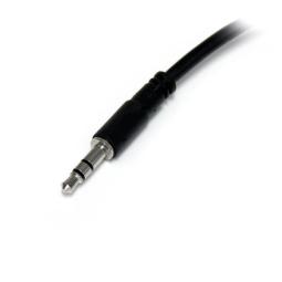 Cable jack 3.5mm startech 0.20m - macho - hembra - negro