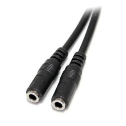 Cable jack 3.5mm startech 0.20m - macho - hembra - negro