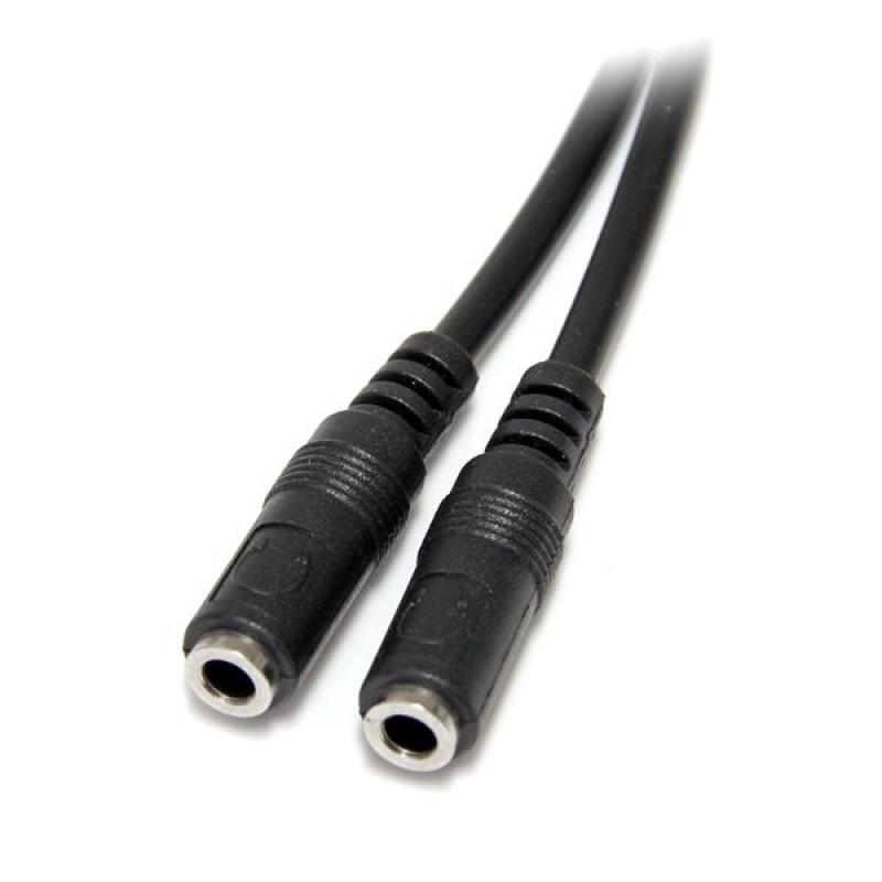 Cable jack 3.5mm startech 0.20m - macho - hembra - negro