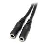 Cable jack 3.5mm startech 0.20m - macho - hembra - negro