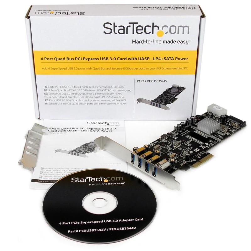 Tarjeta de puertos pci express startech pexusb3s44v 4x usb 3.0