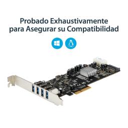 Tarjeta de puertos pci express startech pexusb3s44v 4x usb 3.0