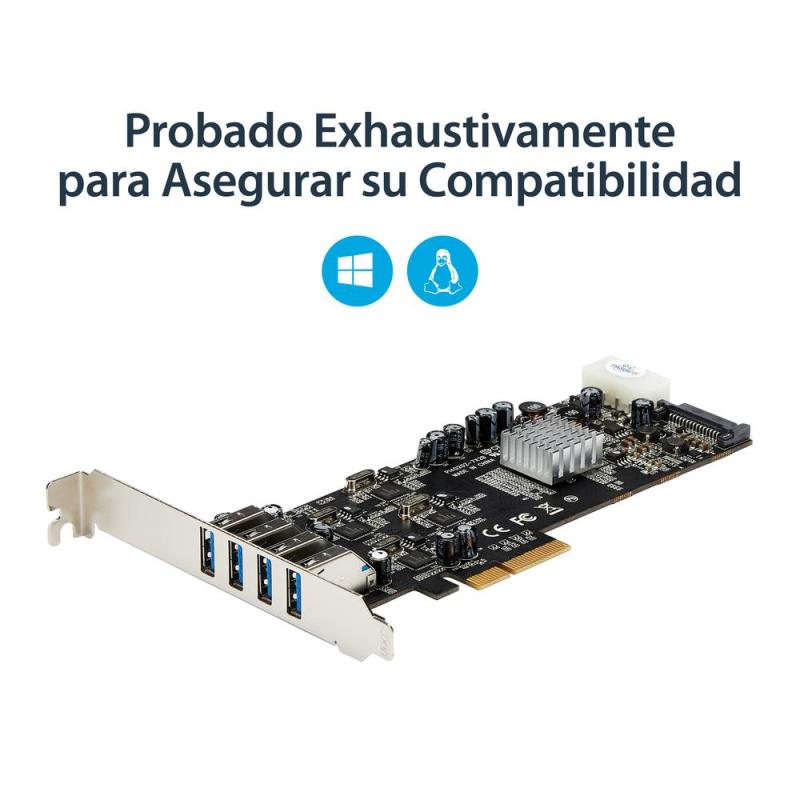 Tarjeta de puertos pci express startech pexusb3s44v 4x usb 3.0